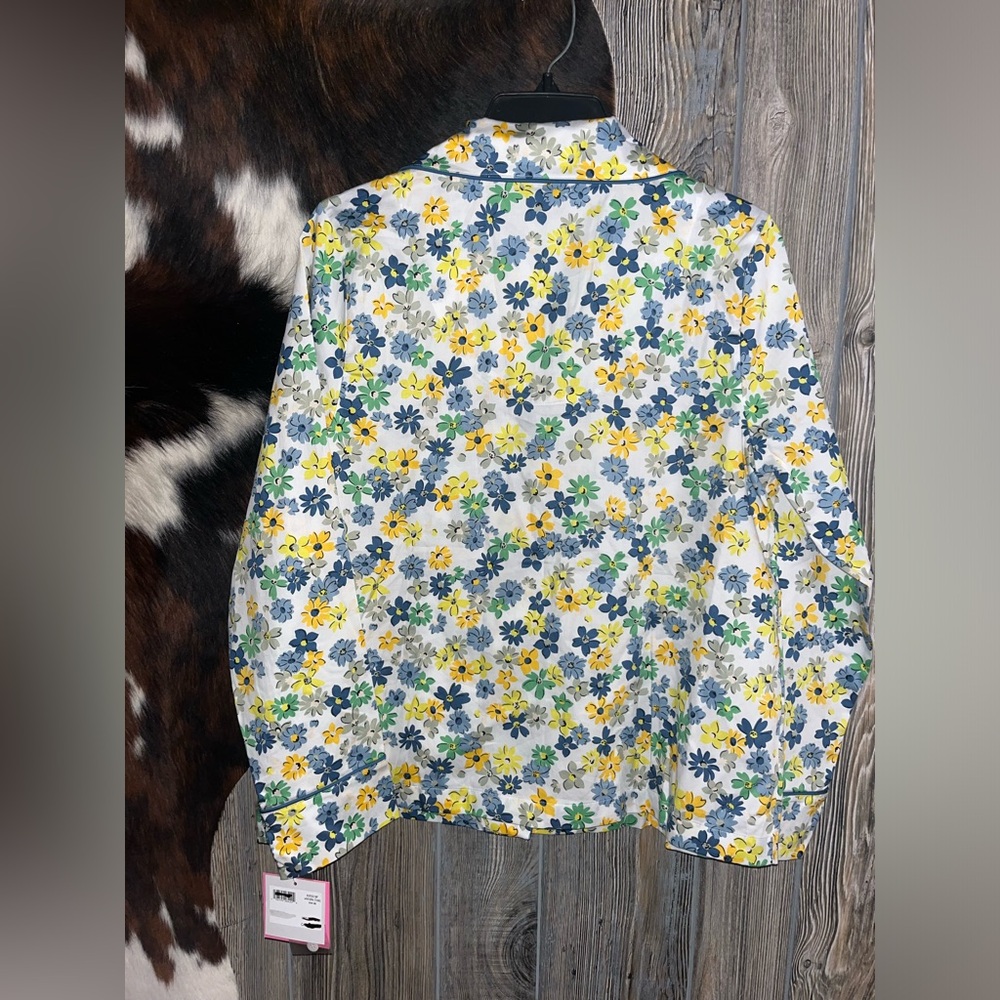 Kate Spade size XS new with tags floral print long sleeve button up pajama top - Picture 8 of 10